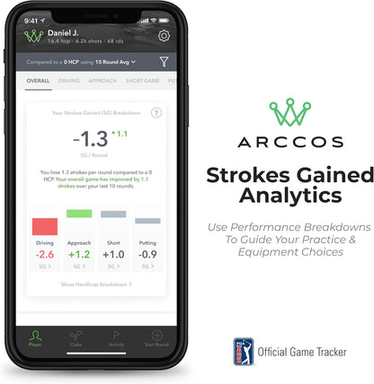 Golf Smart Sensors Swing Trainer Aid - First-Ever A.I. Powered GPS Rangefinder Gen 3+