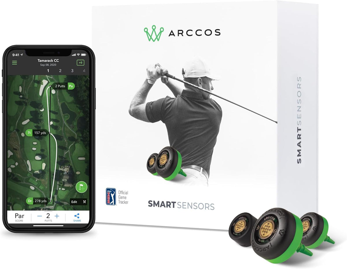 Golf Smart Sensors Swing Trainer Aid - First-Ever A.I. Powered GPS Rangefinder Gen 3+
