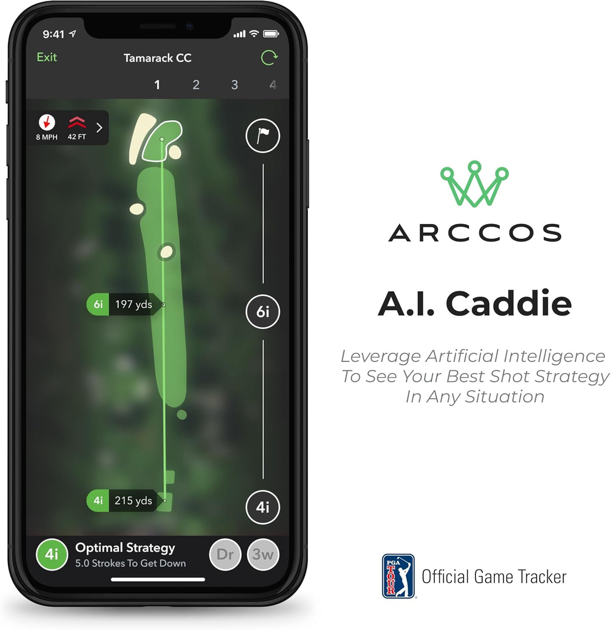 Golf Smart Sensors Swing Trainer Aid - First-Ever A.I. Powered GPS Rangefinder Gen 3+